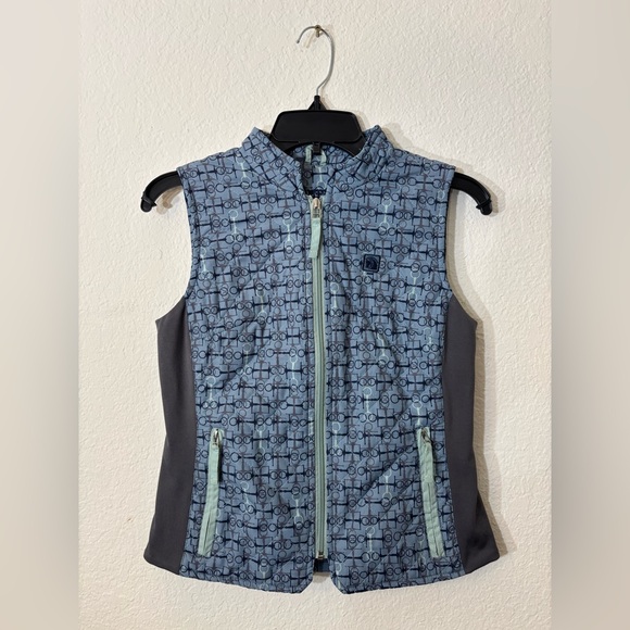 Romfh Hampton Quilted Vest Blue Gray Equestrian Riding Performance Zip Vest XS - Picture 3 of 11
